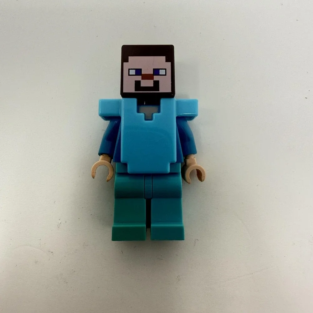 LEGO Minecraft Steve‎ BigFig Figure Diamond Armor Blue Minifigure Loose